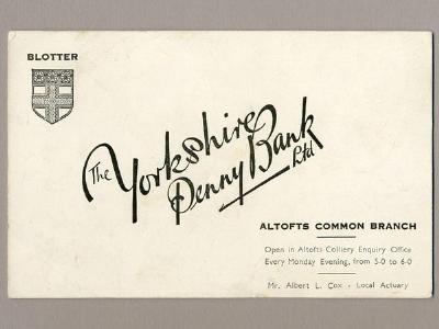 Advertising - Yorkshire Penny Bank Blotter