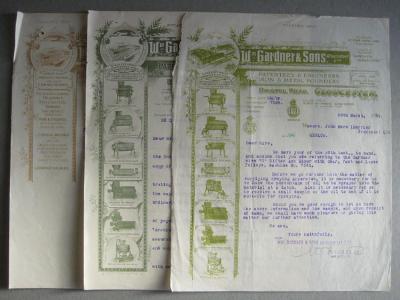 Bill & letterheads - Gardner & Sons, Gloucester