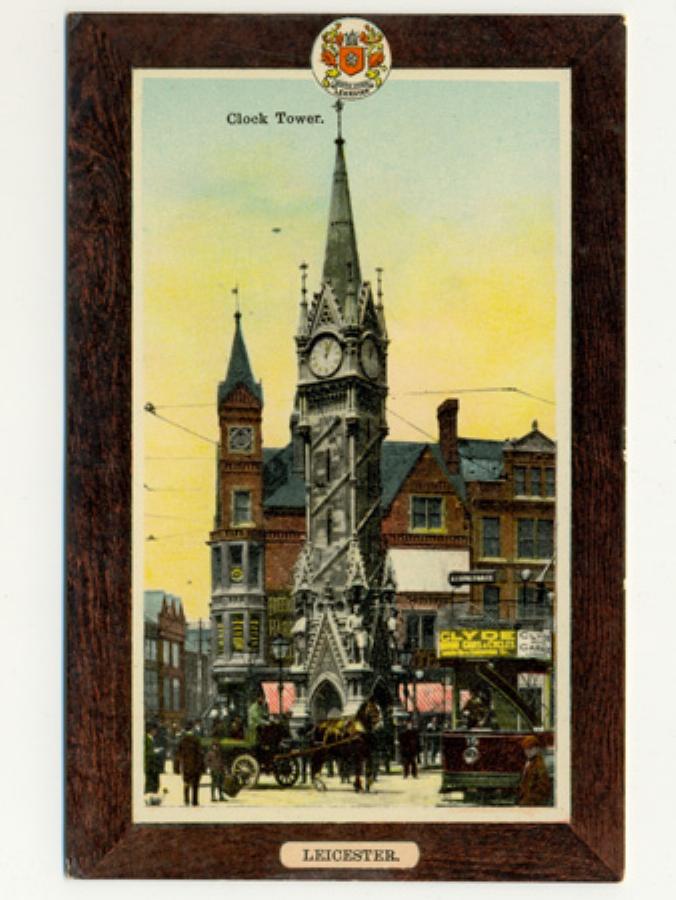 Clock Tower Leicester, with crest -  select me for a larger image