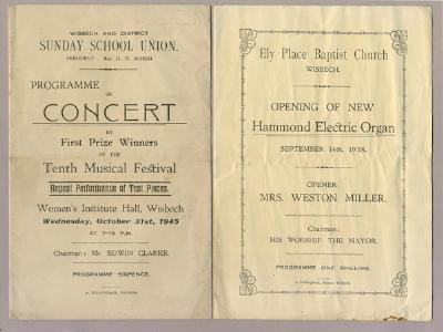 Wisbech Chapel programmes -  select me for a larger image