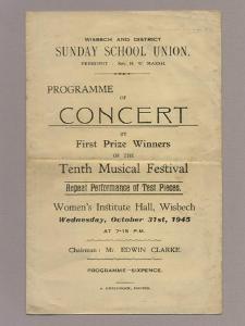 Wisbech Chapel programmes -  select me for a larger image