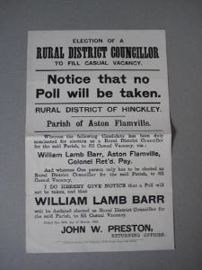 Leicestershire - Aston Flamville Election posters
