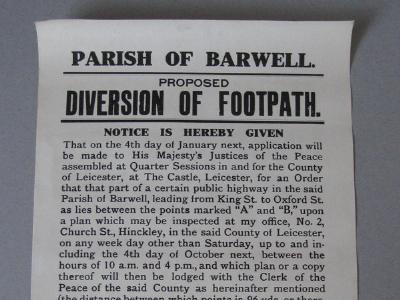 Leicestershire - Barwell Footpath Poster