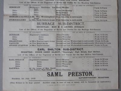 Births and deaths registration -  select me for a larger image