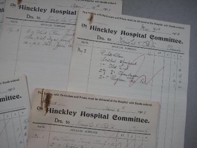 Hinckley Hospital Invoices, 1913 -  select me for a larger image