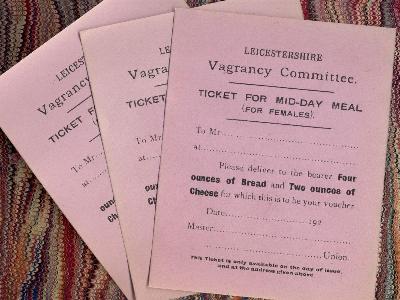 Leicestershire - Poor Law vagrancy meal tickets