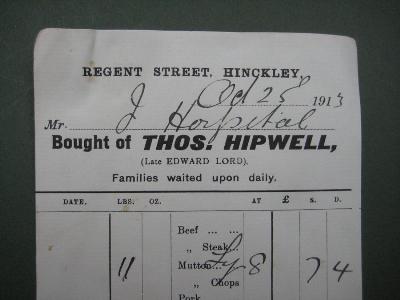 Thomas Hipwell, Hinckley butcher -  select me for a larger image