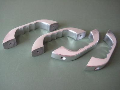 1950s Aluminium pull handles -  select me for a larger image