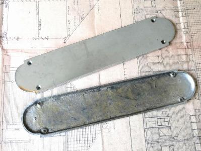 Chrome finger plates, mirror finish -  select me for a larger image