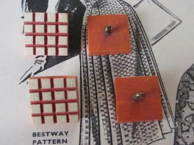 Chequerboard buttons, 1960s -  select me for a larger image