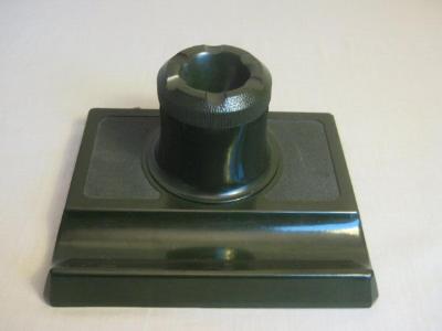 Old green bakelite inkwell -  select me for a larger image