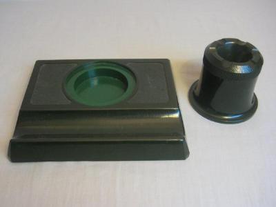 Old green bakelite inkwell -  select me for a larger image