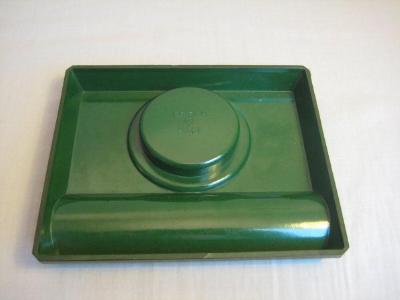 Old green bakelite inkwell -  select me for a larger image