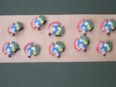Dwarf shape brooch,10 on card -  select me for a larger image