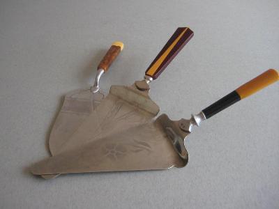 Cake servers, phenolic handles -  select me for a larger image