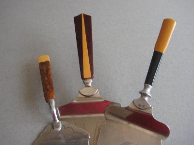 Cake servers, phenolic handles -  select me for a larger image