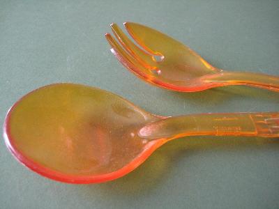 Salad servers, orange, Kleeware -  select me for a larger image