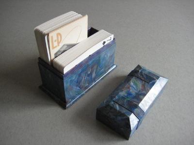 Other Plastics - Playing card case, marbled blue