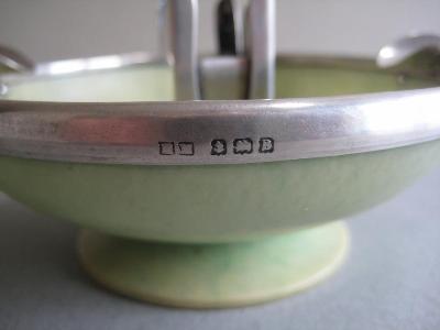 1926 silver mounted ashtray -  select me for a larger image