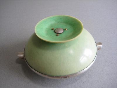 1926 silver mounted ashtray -  select me for a larger image