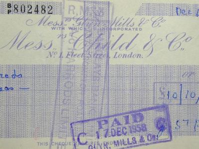 Child & Co cheques -  select me for a larger image