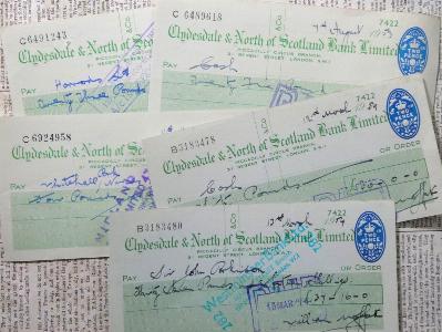 Cheques - Clydesdale & North of Scotland Bank