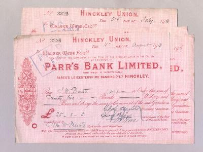 Cheques - Parrs Bank cheques