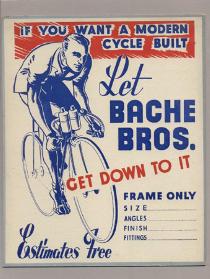 Bache Brothers Cycle advert -  select me for a larger image