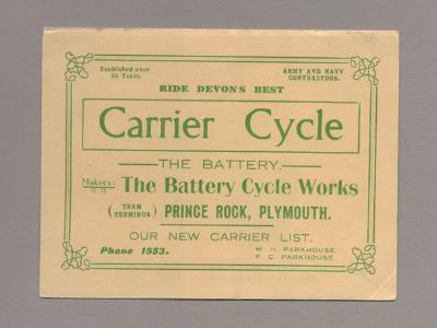 Carrier Cycles Catalogue. -  select me for a larger image