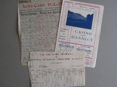 Annecy, France, 1927 ephemera -  select me for a larger image