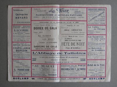 Annecy, France, 1927 ephemera -  select me for a larger image