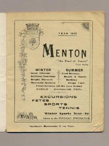 Menton, France, 1939 brochure -  select me for a larger image