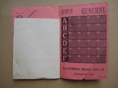 WW2 Clothing Ration book -  select me for a larger image