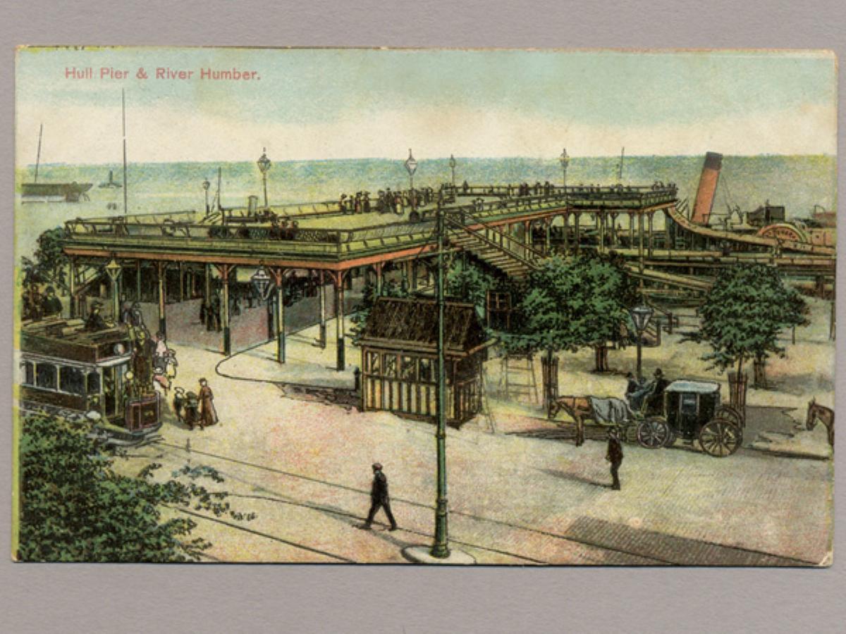 Hull Pier. Concert advert card -  select me for a larger image