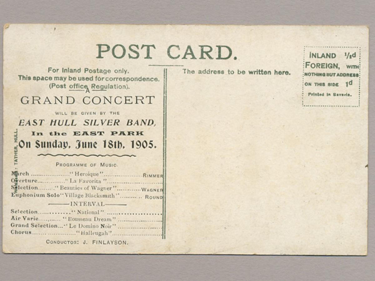 Hull Pier. Concert advert card -  select me for a larger image