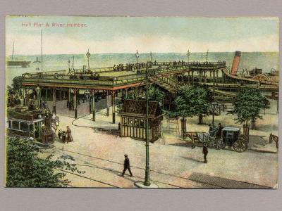 Yorkshire - Hull Pier. Concert advert card