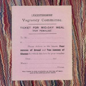 Poor Law vagrancy meal tickets -  select me for a larger image