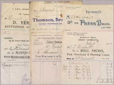 12 Great Yarmouth billheads -  select me for a larger image