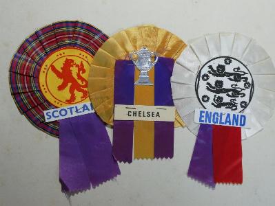 Sports Ephemera - England, Scotland, Chelsea rosettes