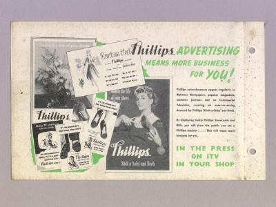 Phillips Shoe repairs, 2 advert items -  select me for a larger image