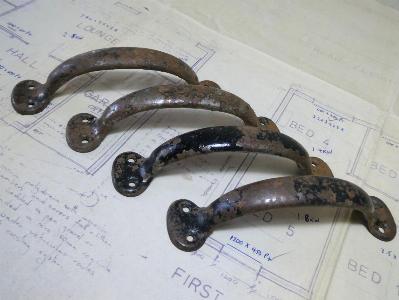 Steel pull handles, pairs -  select me for a larger image