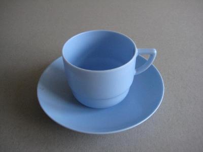 Cup, saucer, blue -  select me for a larger image