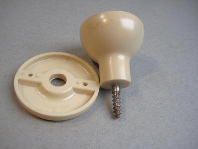 Ivory colour door knob on rose -  select me for a larger image