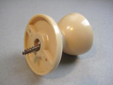 Ivory colour door knob on rose -  select me for a larger image