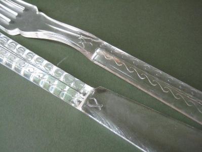 Lucite fish and salad cutlery set -  select me for a larger image